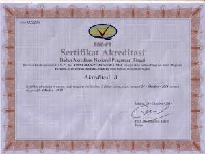 Sertifikat Akreditasi 2014-2019 Magister Farmasi